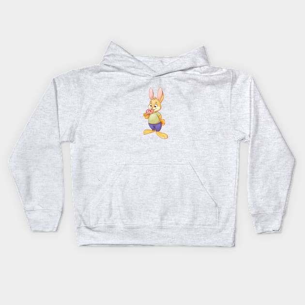 Lollipop Bunny Kids Hoodie by ChelseaKenna